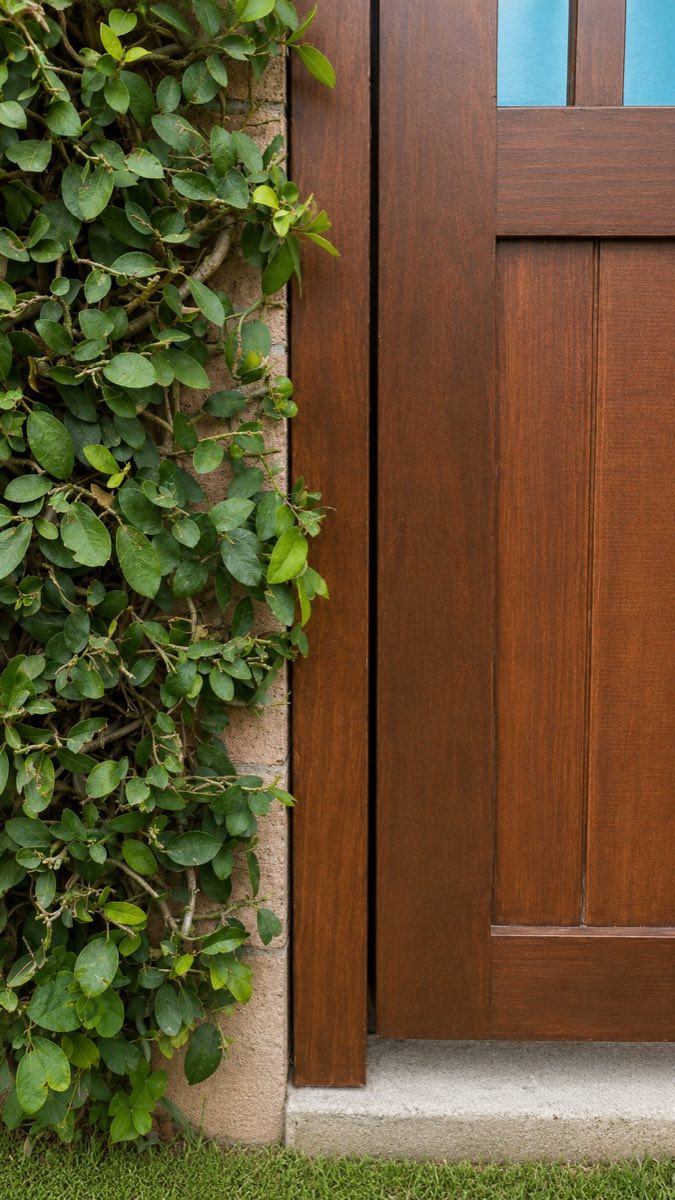 Refinished wood gate with new hardware