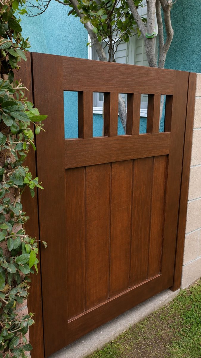 Custom wood gate after refresh