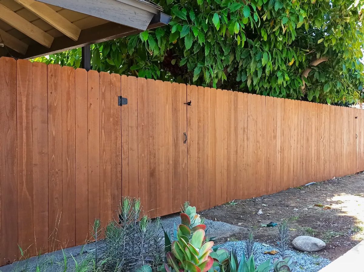 Restored cedar fence panel
