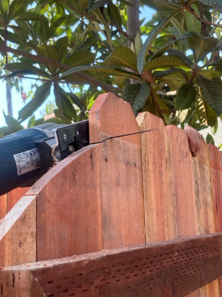Wood fence corner detail