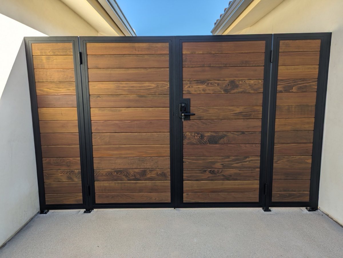 Wood fence with fresh paint