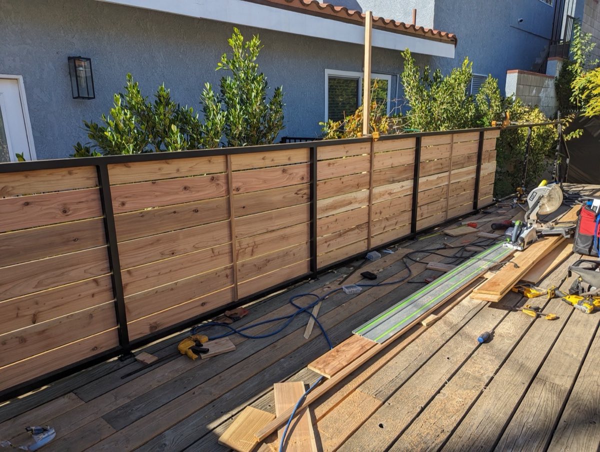 Wood fence morning shot